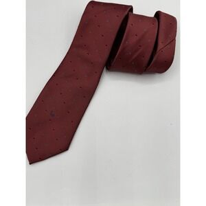 VTG QTY 3 Christain Dior Dark Red/Brown w/Blue Embroidered Logo Detail Tie A2